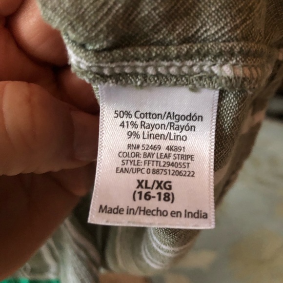 Time & Tru Linen Blend Boxy Short Sleeve Tops size XL - Picture 10 of 10